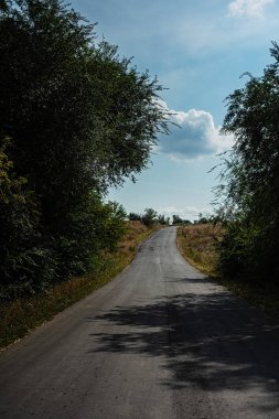 Mesafe içine Asfaltlı Rus yol gidiyor kırsal