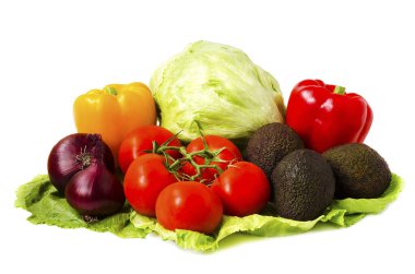 beyaz bir arka planda 6 sebze