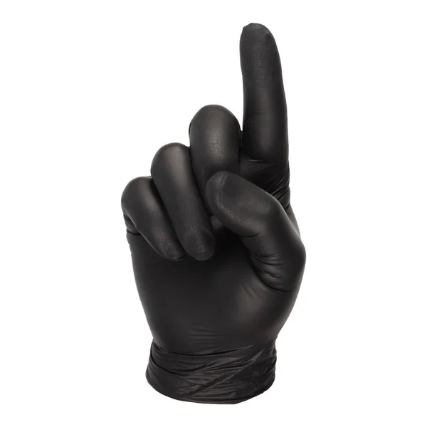 Siyah eldivenlerle çeşitli el hareketleri.