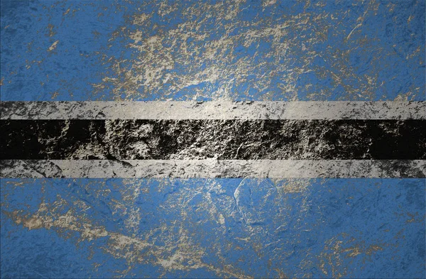 Grunge Botsvana Bayrağı Taş Zemin Üzerine — Stok fotoğraf