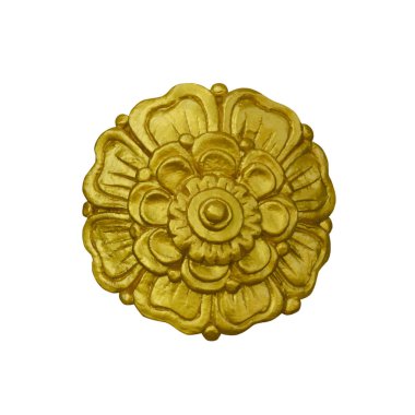 Altın Tay dekoratif çiçek deseni beyaz backgrou izole