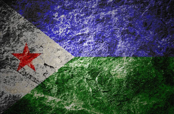 Grunge Djibouti flag on stone background — Stock Photo, Image