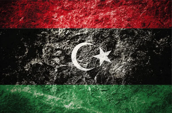 State of Libya flag on stone background — Stock Photo, Image