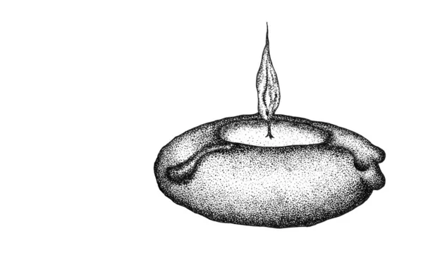 캔들 스톤 잉크 선 실루엣은 흰색 배경에 분리되어 있다 — 스톡 사진
