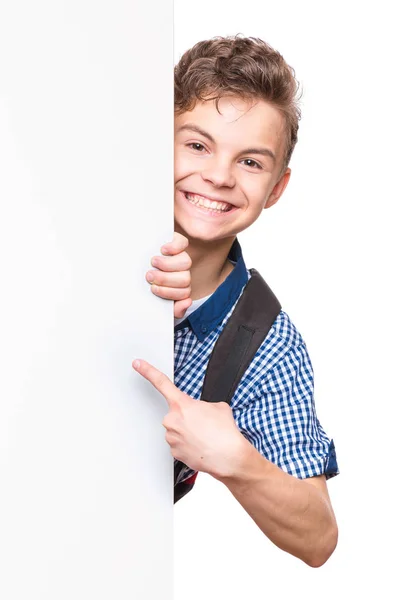 Adolescente com cartaz vazio — Fotografia de Stock