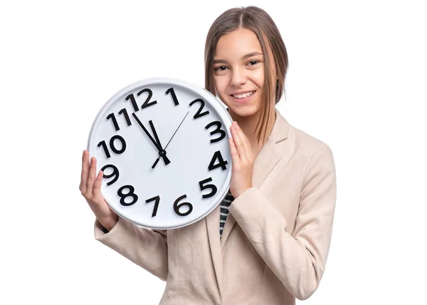 Teenager Mädchen mit Uhr — Stockfoto