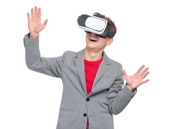 Adolescente chico con VR Imagen De Stock