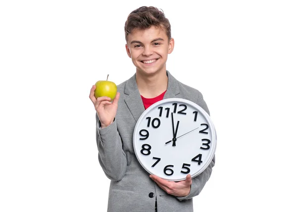 Teen pojke med klocka — Stockfoto