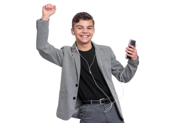 Adolescente chico con teléfono — Foto de Stock