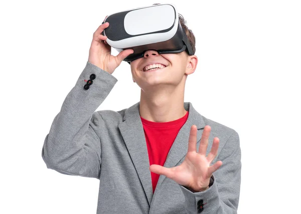Teen boy with VR — Stock Photo, Image
