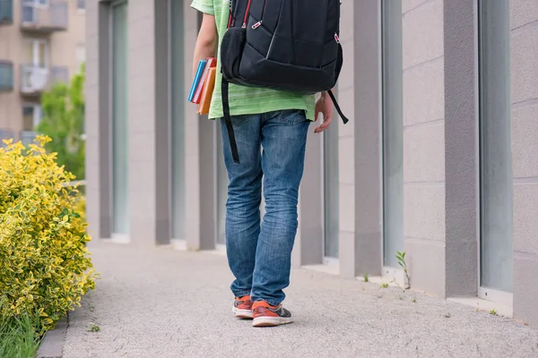 少年男孩回到学校 — 图库照片