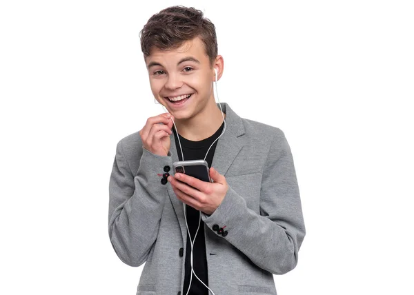 Ragazzo adolescente con telefono — Foto Stock