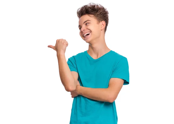 Teen boy emotions and signs — Stock Photo, Image