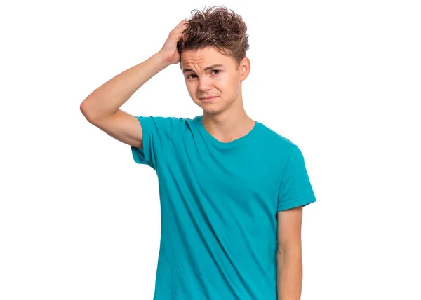 Teen boy emotions and signs — Stock Photo, Image