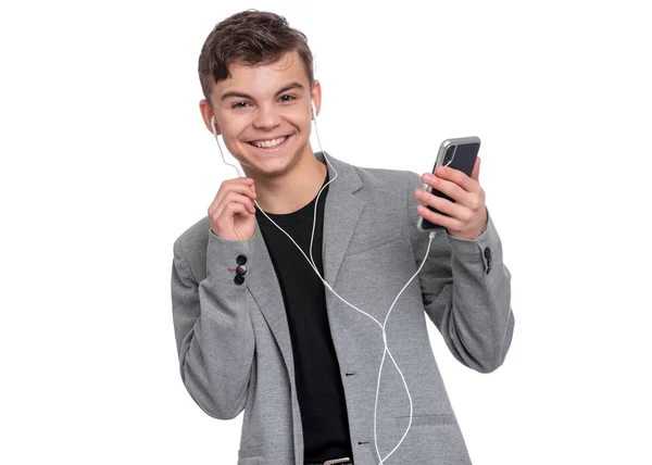 Teen boy with phone Stock Picture