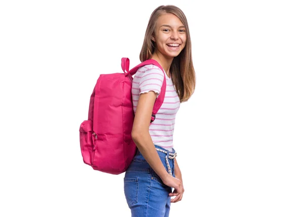 Estudiante adolescente chica con bolsa — Foto de Stock