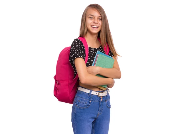 Student teen girl with bag Royalty Free Stock Photos