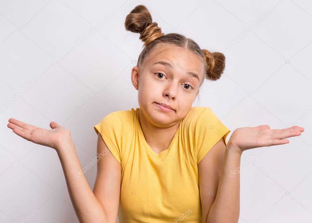 Teen girl portrait in studio