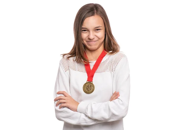 Έφηβος/η κορίτσι με μετάλλιο — Φωτογραφία Αρχείου