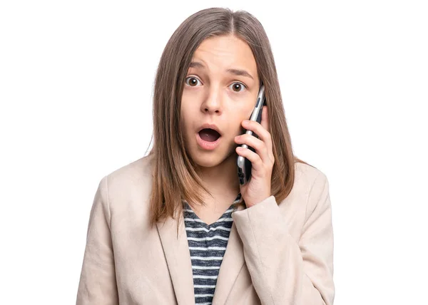 Menina adolescente com telefone — Fotografia de Stock