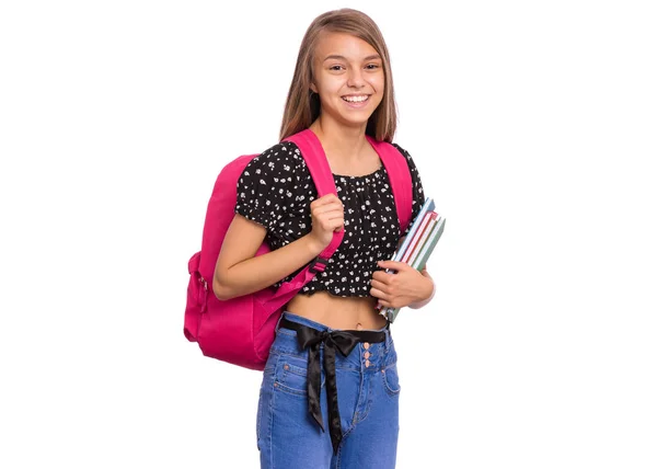 Étudiant adolescent fille avec sac — Photo