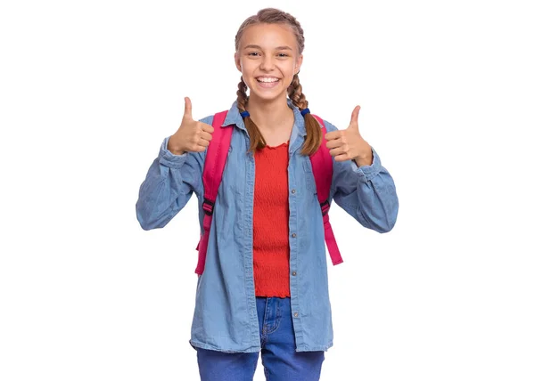 Étudiant adolescent fille avec sac — Photo