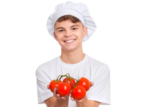 Teen boy in chef hat — Stock Photo, Image