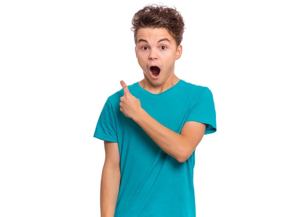 Teen boy emotions and signs — Stock Photo, Image