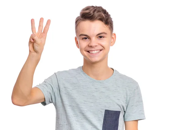 Retrato de adolescente en blanco —  Fotos de Stock