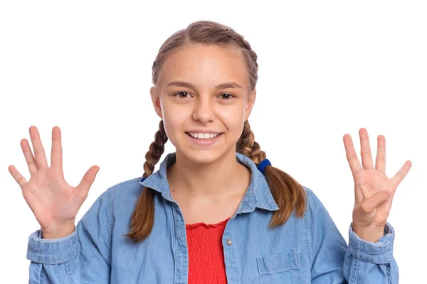 Retrato de adolescente en blanco — Foto de Stock