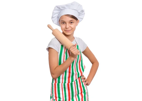 Teen girl in chef hat — Stock Photo, Image