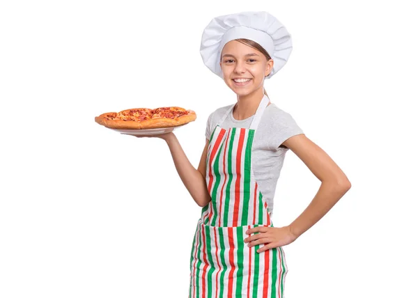 Teen girl in chef hat — Stock Photo, Image