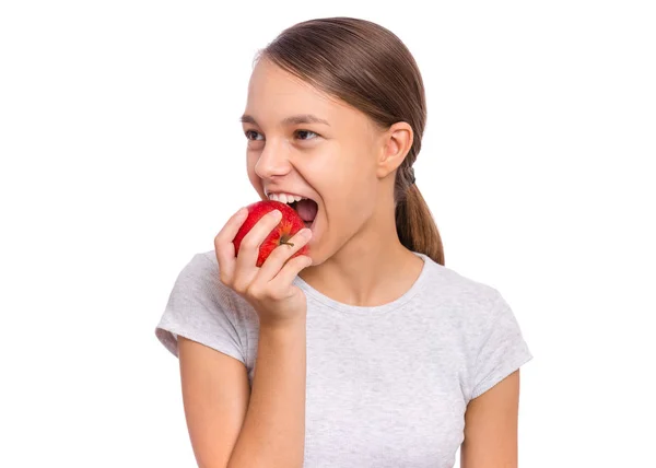 Adolescente chica con verduras — Foto de Stock