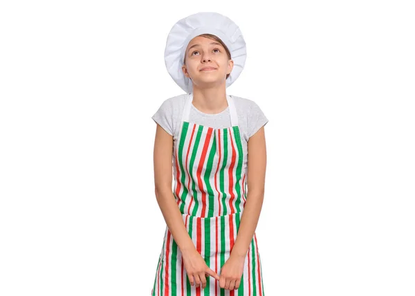 Girl chef on white — Stock Photo, Image