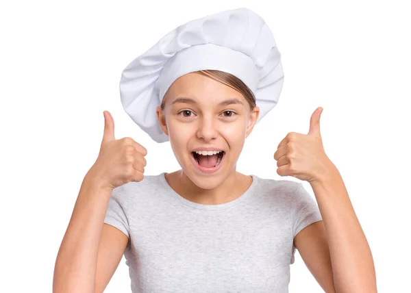 Κορίτσι σεφ στα λευκά — Φωτογραφία Αρχείου