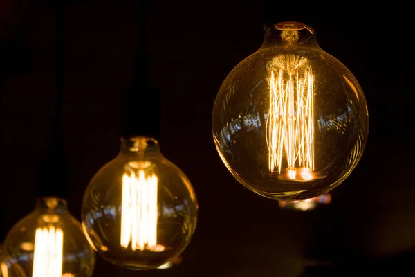 Koncepcja Luksusowe Piękny Retro Edison Źródło Światła Wystrój Wnętrz — Zdjęcie stockowe
