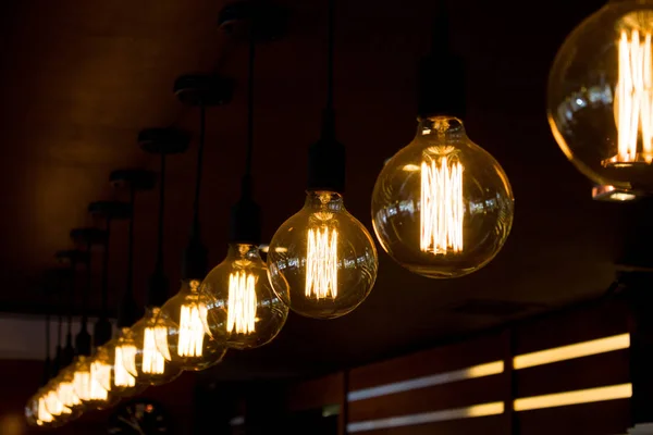 Conceito Decoração Interiores Luxo Bonito Retro Edison Luz Decoração Lâmpada — Fotografia de Stock