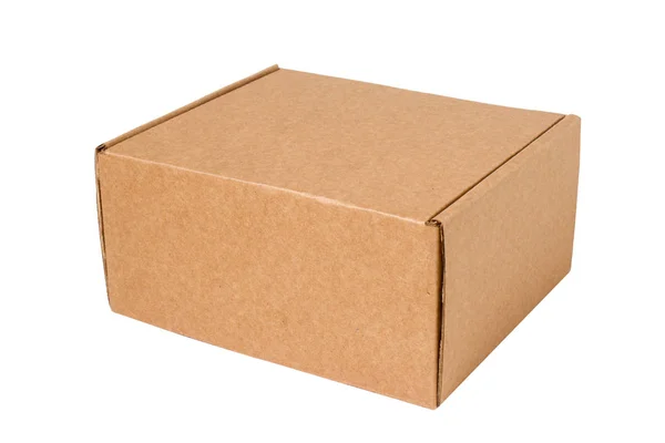 Delivery Moving Package Gifts Concept Cardboard Box Isolated White Mock — Stock Photo, Image