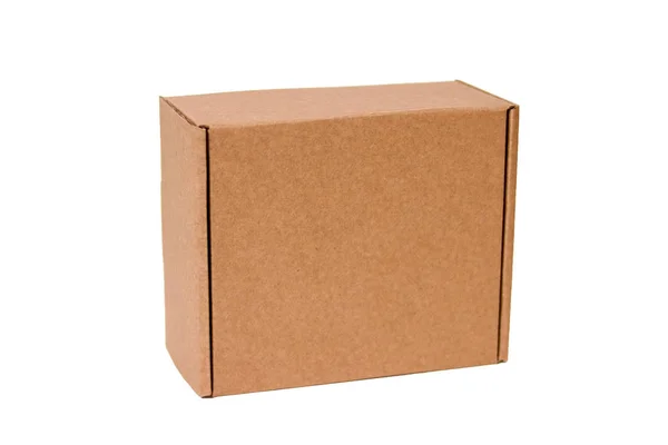 Delivery Moving Package Gifts Concept Cardboard Box Isolated White Mock — Stock Photo, Image