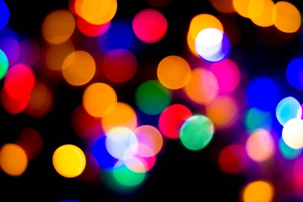 Noël Nouvelle Année Concept Abstrait Déconcentré Multicolore Bokeh Lumières Fond — Photo