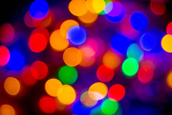 Noël Nouvelle Année Concept Abstrait Déconcentré Multicolore Bokeh Lumières Fond — Photo