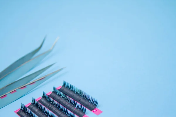 Concepto Belleza Moda Herramientas Para Procedimiento Extensión Pestañas Dos Pinzas — Foto de Stock