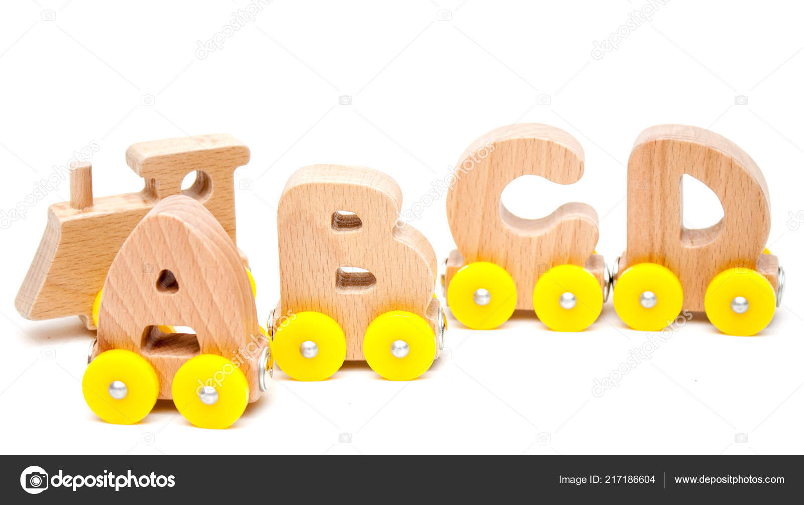 wooden letters train