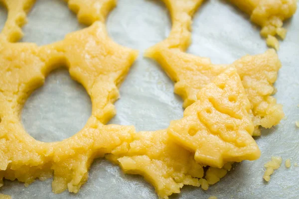 Pâte Crue Pour Biscuits Noël Pour Les Enfants Fabrication Pain — Photo