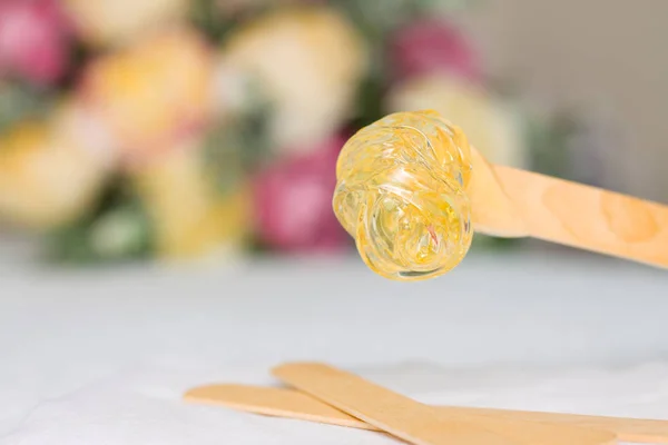Depilación Concepto Belleza Pasta Azúcar Miel Cera Para Depilación Con —  Fotos de Stock