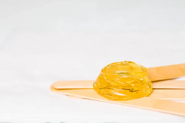 Ontharing Schoonheid Concept Suiker Pasta Wax Honing Voor Het Ontharen — Stockfoto