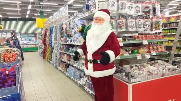 Petersburg Ryssland November 2018 Toy Santa Claus Dansar Jul Och — Stockvideo