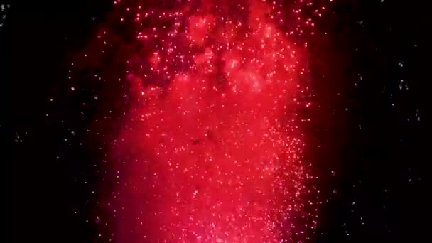 Luces Fuegos Artificiales Colores Explotando Cerca Deslumbrantes Fuegos Artificiales Irradian — Vídeo de stock