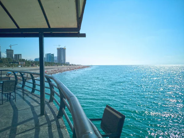 Natural Sun Reflex in Black sea at Batumi Adjara Georgia for background and inspiration on June 2020