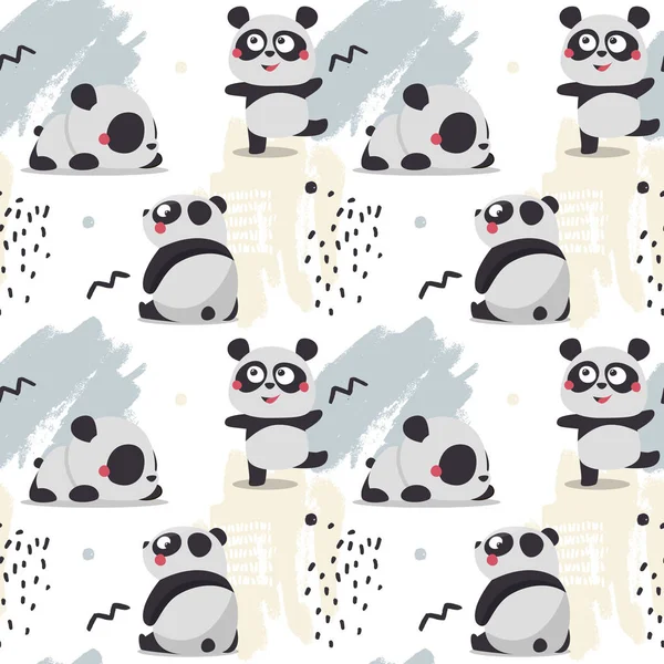 Dikişsiz sevimli desen Panda renk çocuk bebek